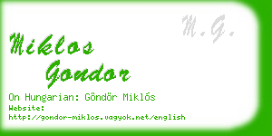 miklos gondor business card